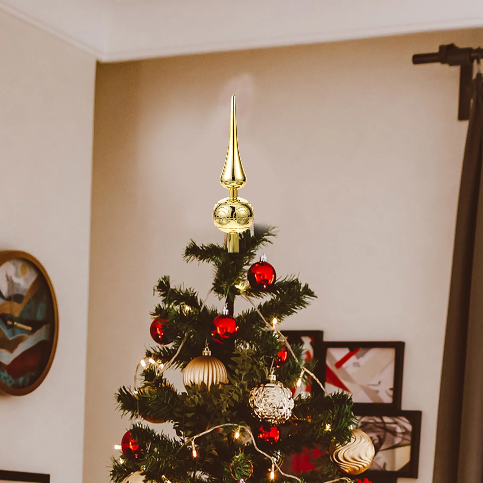 

Xmas Tree Ornament Tree Top Star Decoration Robust Plastic Easy to Place Home Office Hotel Decor Two Groovy Party Decorations