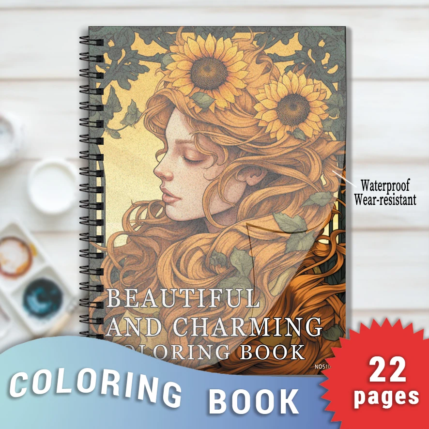 Adult Coloring Book 8.3x11.2 Inches 22 Pages: Beauty Character Design - Stress Relief through Emotion Positivity & Focus Relaxin