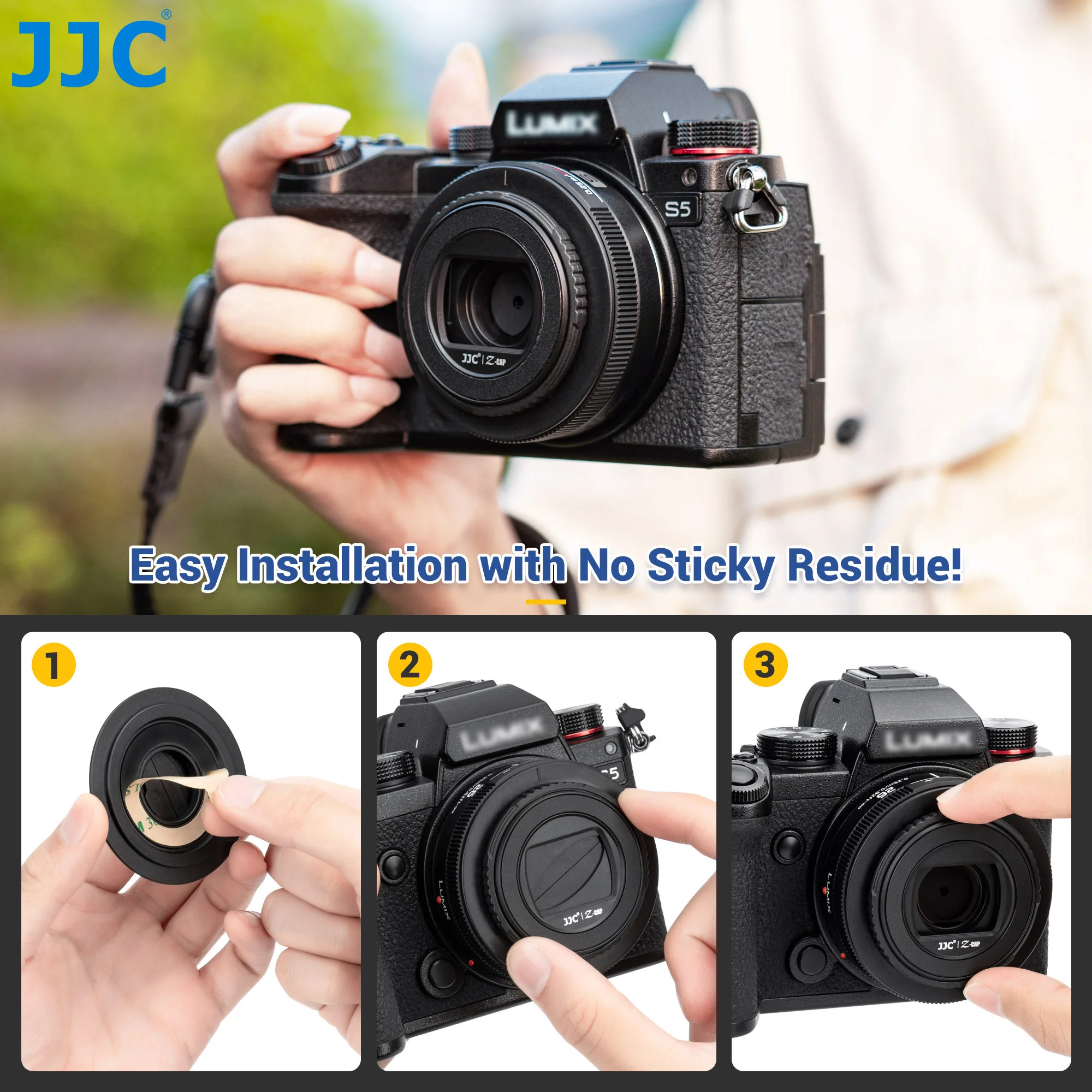 JJC واقي غطاء العدسة المفتوح والإغلاق التلقائي لعدسة Panasonic Lumix S 26mm F8 (Leica L) S-R26 غطاء العدسة الأوتوماتيكي