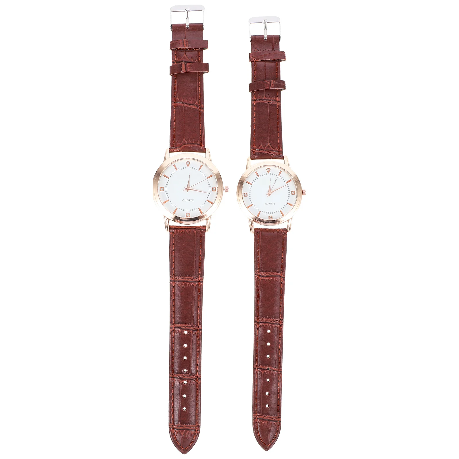 

2pcs Couple Strap Strap Watch Fashion Fashion Quartz Watch Quartz Wristwatch For Valentine Gift Coffee