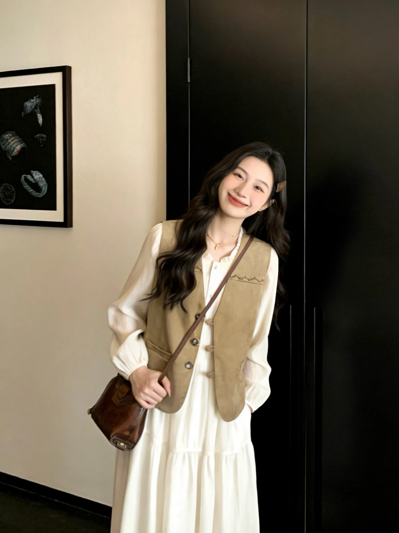 

Модный короткий женский жилет с V-образным вырезом в корейском стиле, весенний, в стиле ретро, для многослойных образов, верхняя одежда, кардиган