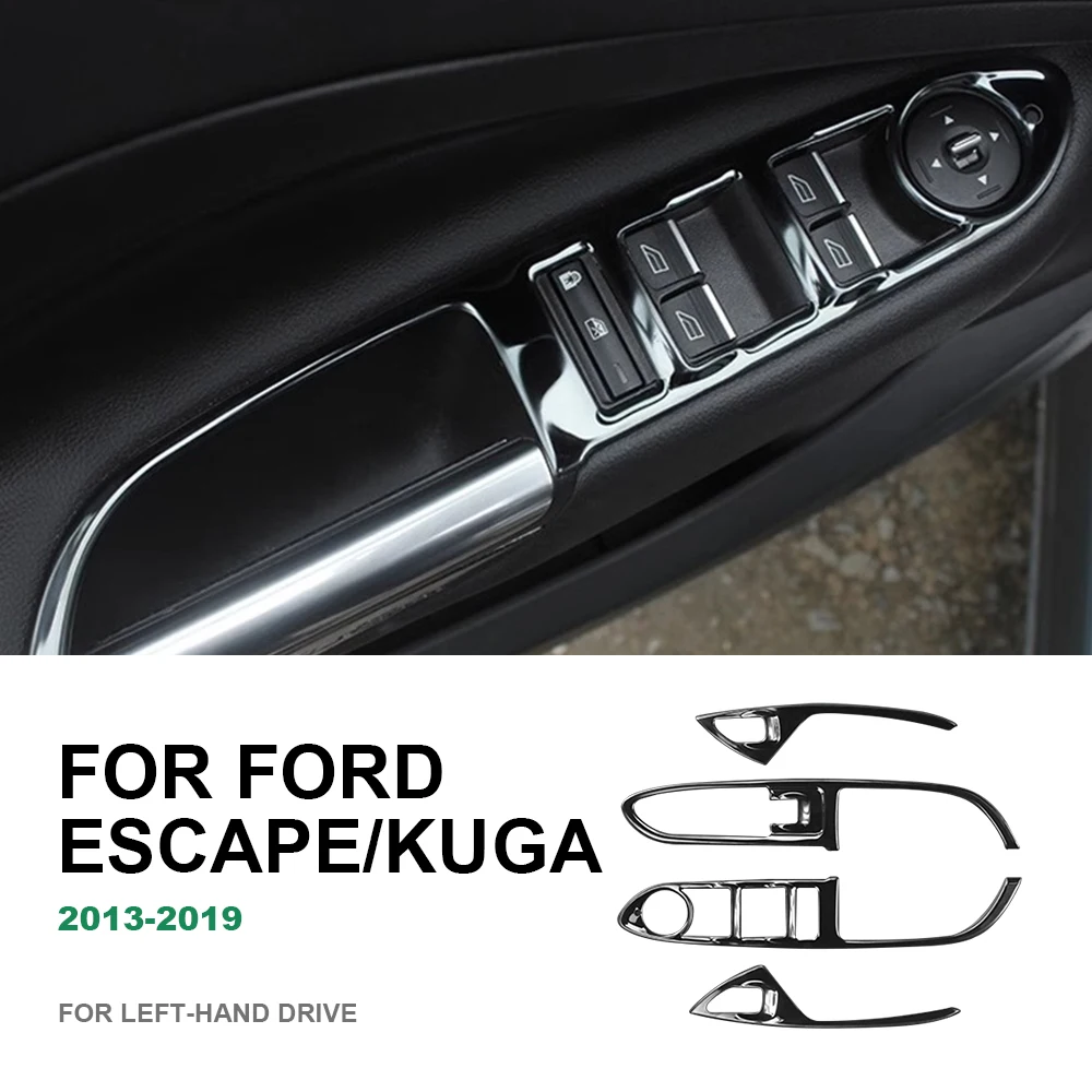 

Панель переключателя двери окна автомобиля, рамка панели для Ford ESCAPE KUGA 2013-2019, материал из нержавеющей стали, наклейка, аксессуары для интерьера