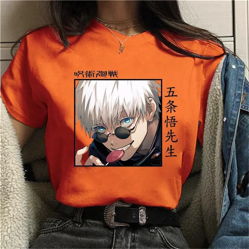 Nuova maglietta Anime Cool Gojo Satoru stampato girocollo manica corta uomo/donna moda Casual T-Shirt allentate