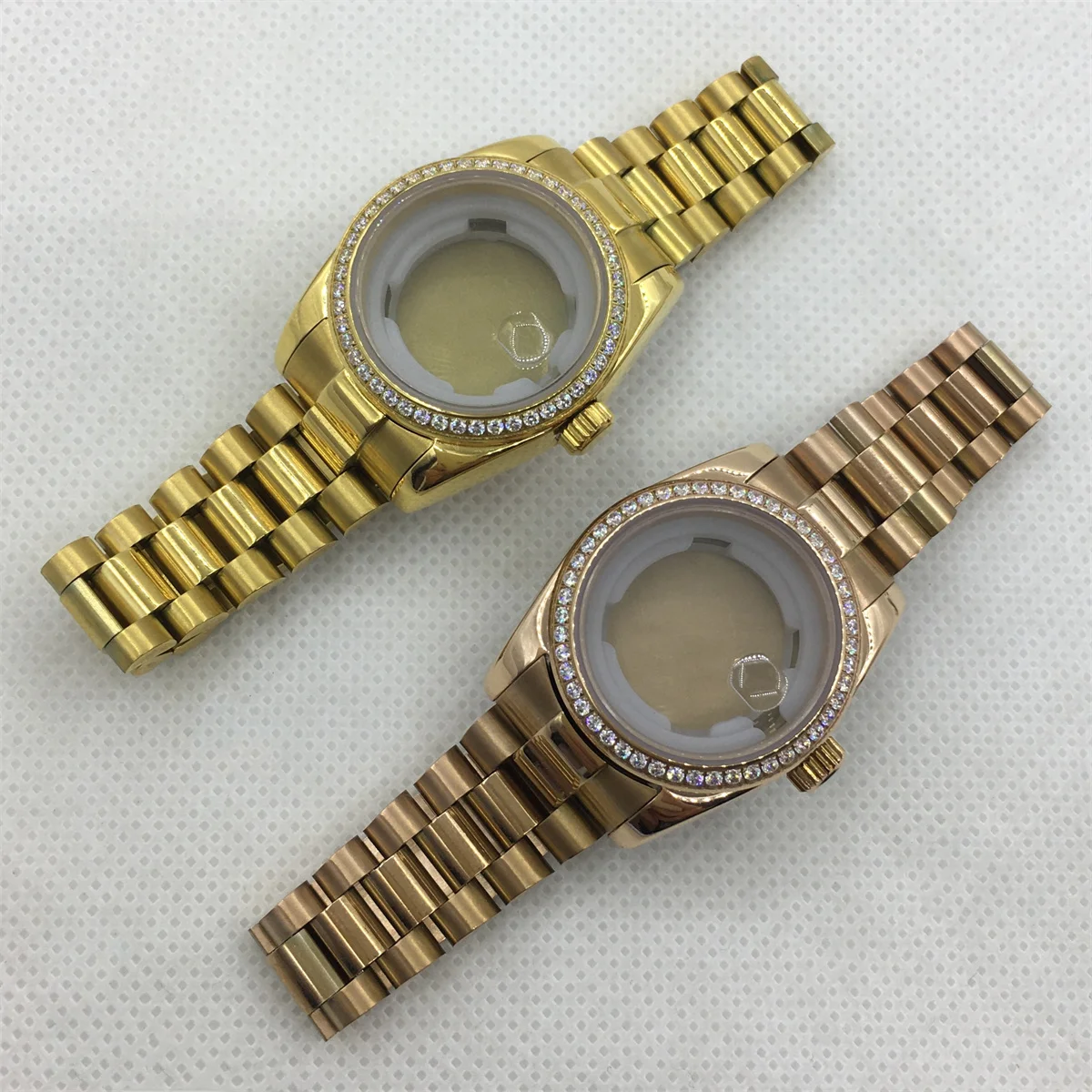 Women's 31MM case glass Diamond bezel Sapphire glass stainless steel bracelet suitable for NH05 NH06 movement 100m waterproof