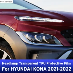 Car Headlight Protection Transparent Anti-Scratch Protective Film TPU Stickers For HYUNDAI KONA 2021 2022 Accessories