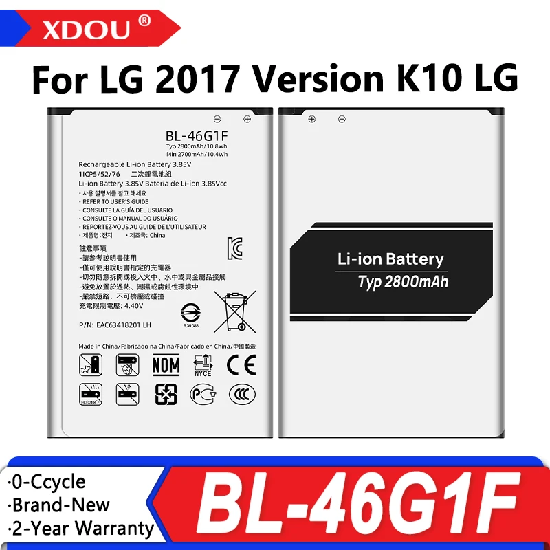 

Новый сменный аккумулятор 2800 мАч BL-46G 1F для LG 2017, версия K10 LG BL-46G1F BL46G1F, аккумуляторы для телефонов