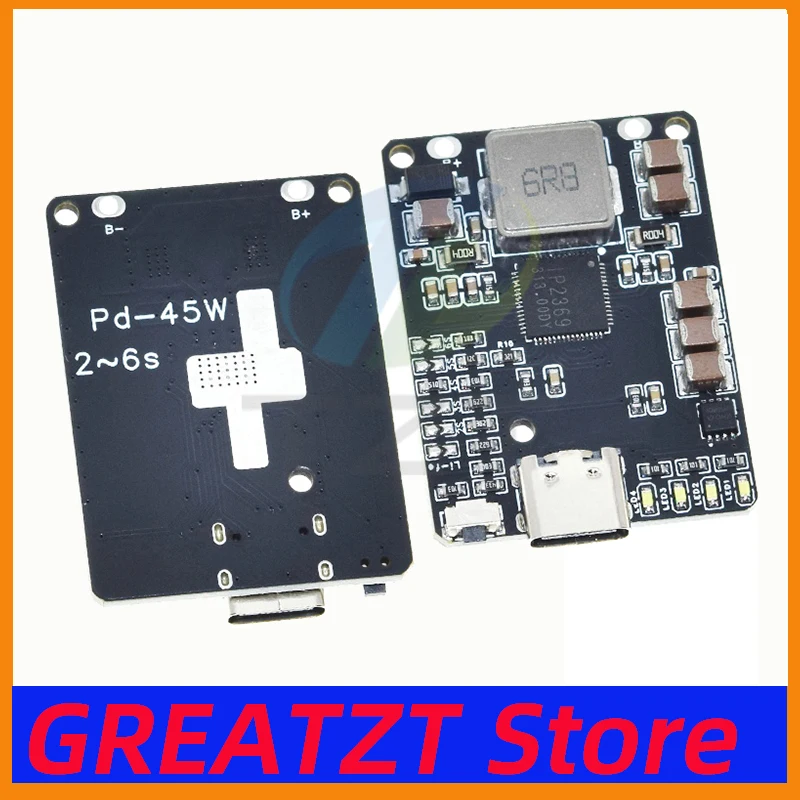 IP2369 45W 2S~6S Lithium Battery Charging Discharging BMS 3S 4S 5S Li-ion/LiFePO4 Battery Charger For Power Banks Drone Charge