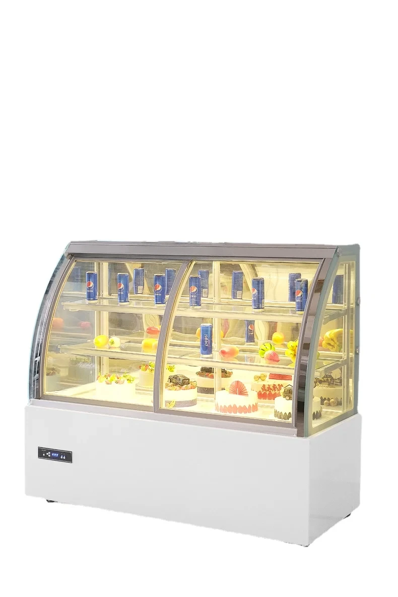 Cake Counter Refrigerated Display Cabinet Commercial Fruit Fresh Cabinet Beverage Mousse Dessert Cabinet Freezer Front Door