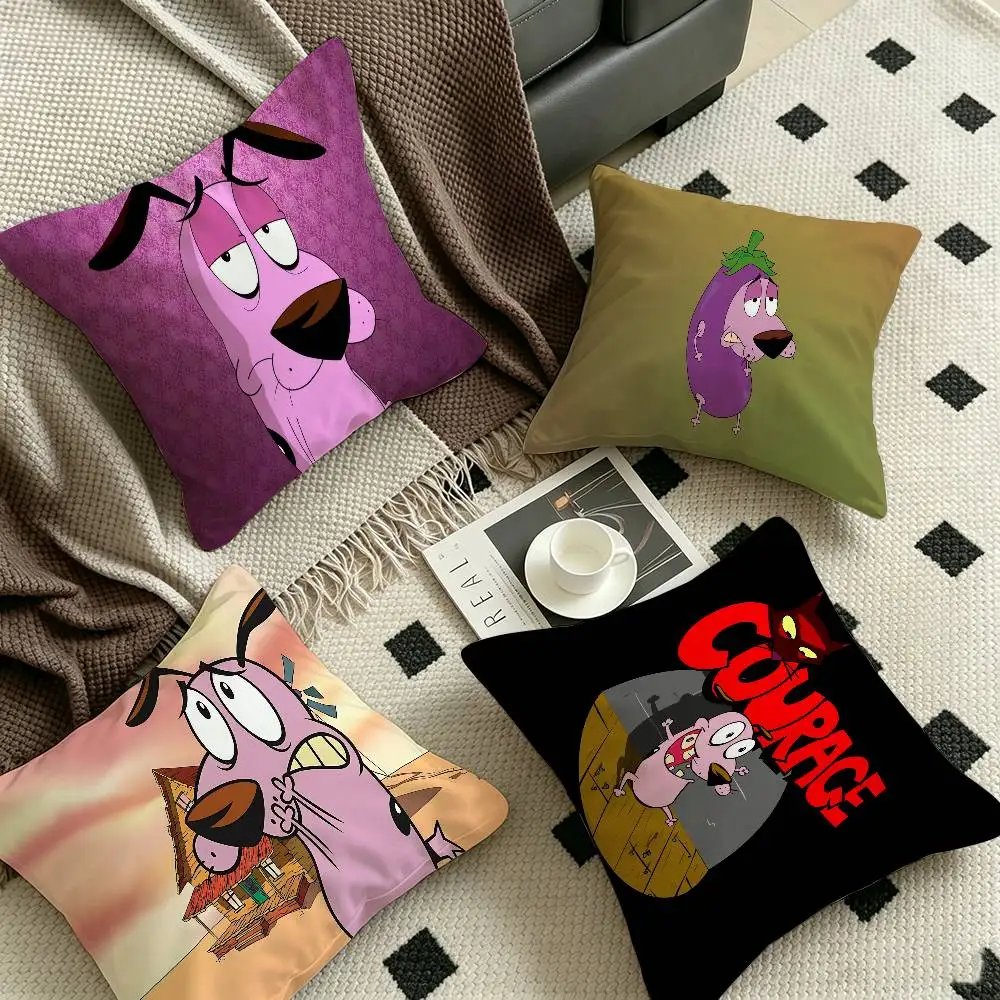 Courages Cowardly Dog Decorative Room Aesthetics Pillow Case Home Decor Bedroom Sofa Bed Couch Pillow Cover 45x45