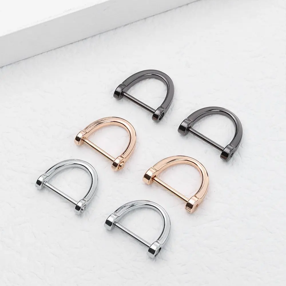 DIY Shoulder Webbing Buckle Detachable Open Screw Clasp D Ring Buckle Leather Craft