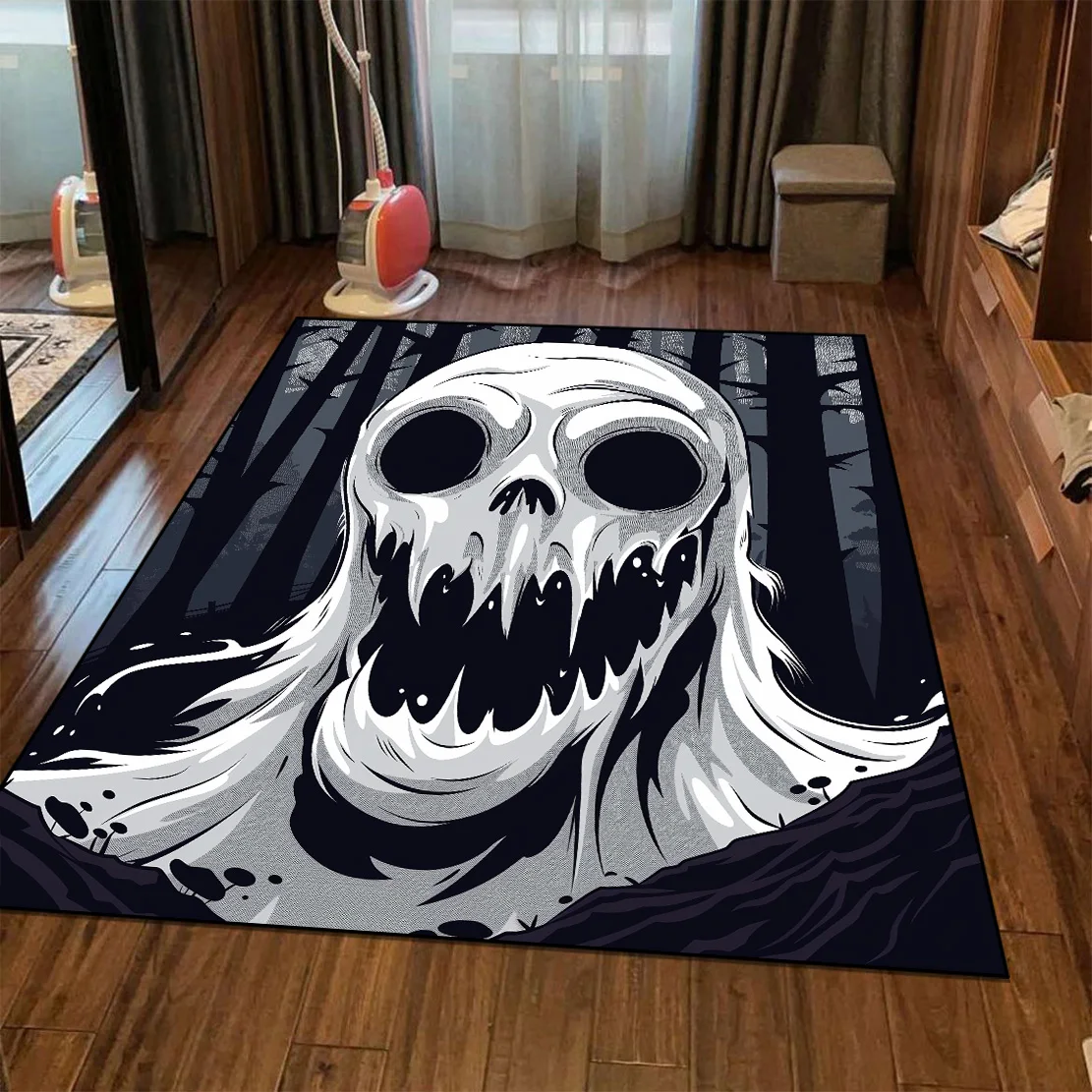 Halloween Home Decor Large Size Carpet Horror Demon Style Washable Rugs 3D Pattern Spoof Non-slip Entrance Door Mat Customizable