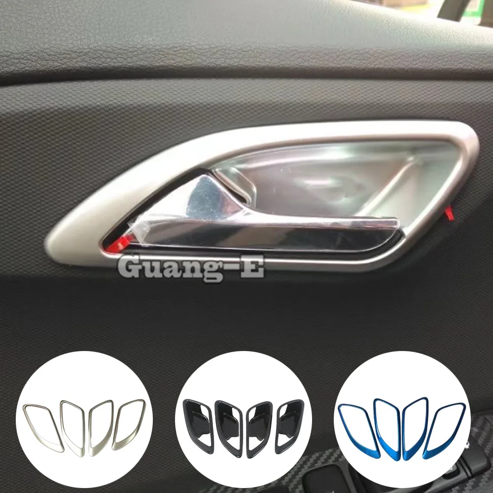 For Hyundai IX35 2018 2019 2020 Car Styling Cover Inside Stick Trim Armrest Handrail Door Inner Handle Bowl Frame Lamp 4pcs