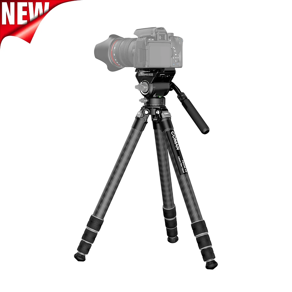 

TSC34V5 Professional Video Camera Tripods Multifunction Carbon Fiber Professional Tripod With Fluid Head