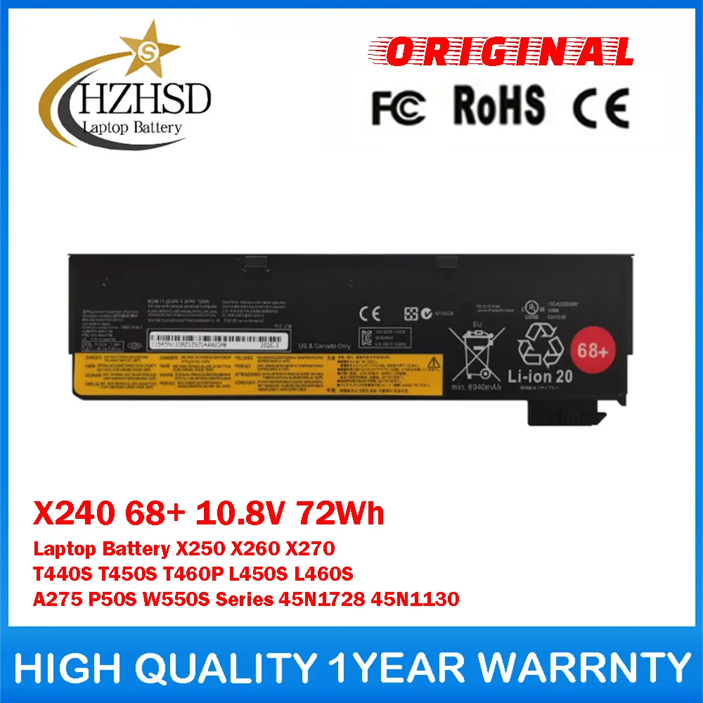 X240 68+ 10.8V 72Wh Genuine Original Laptop Battery For Lenovo X250 X260/70 T440S T450S T460P L450S L460S A275 P50S W550S Series