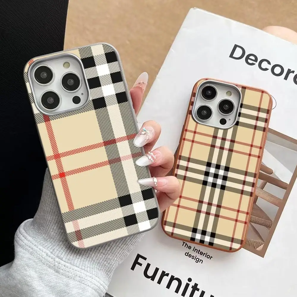Braune Stoffmuster-Handyhülle für iPhone 17 16 15 14 Plus 16E 13 12 11 Pro Max X XS Max XR 7 8 SE2 Schutz Stoßfeste Hülle
