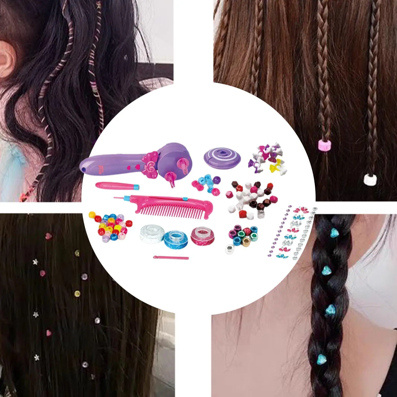Automatic Hair Braider Easy DIY Tool Lightweight Hairdressing Set Electric Hair Braider Girl Headdress Electric Braid Maker Toy