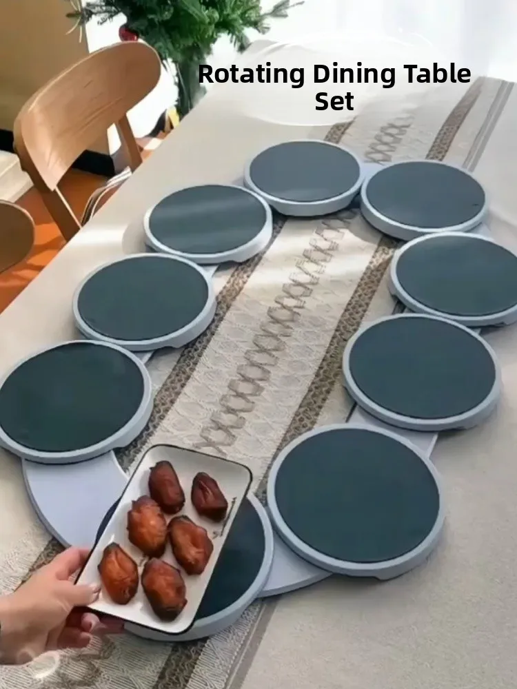 

Креативная вращающаяся тарелка с круглым основанием, домашний обеденный стол, термостойкий, устойчивый к высоким температурам, сервировочный коврик для гостей, коврик для стола