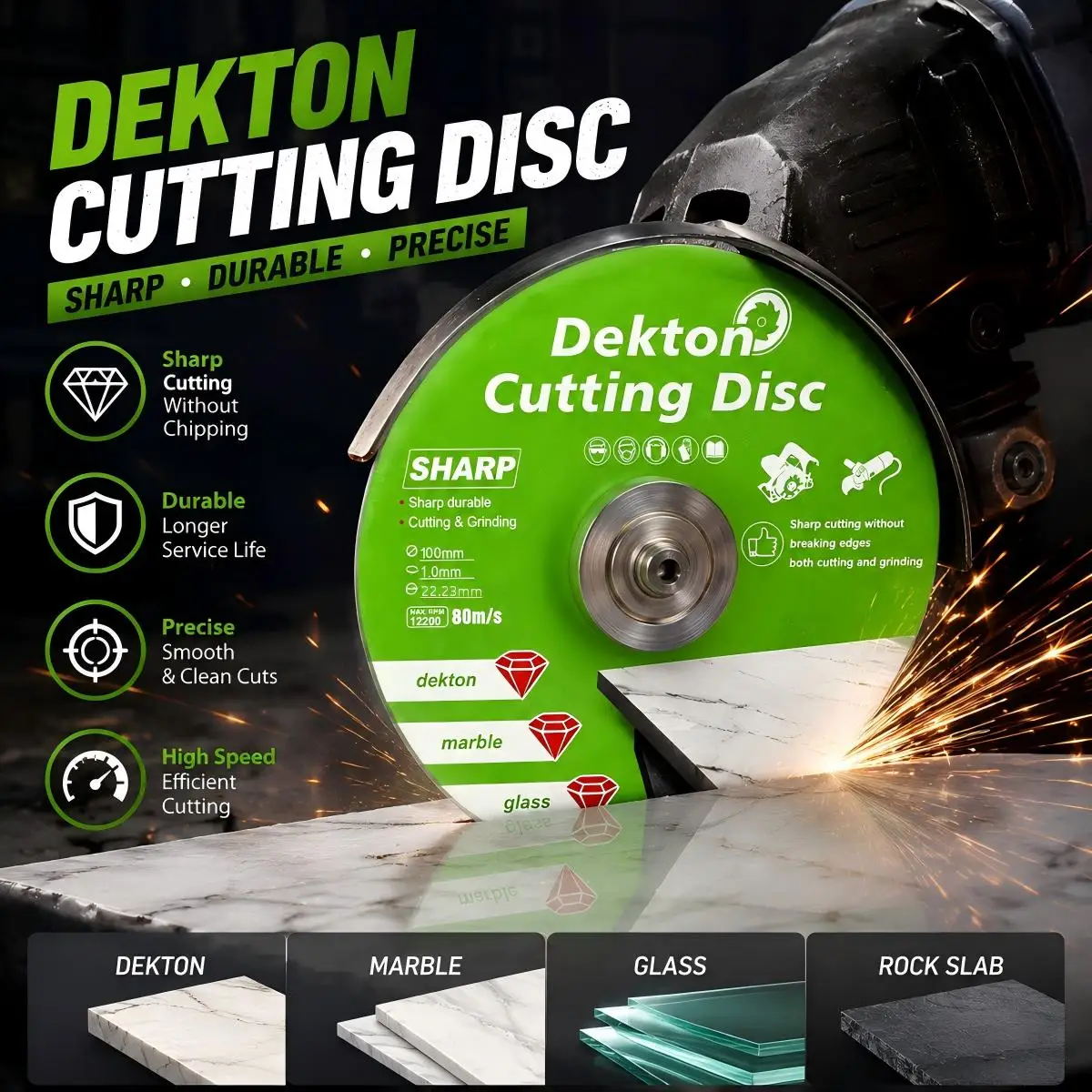 Diamond Marble Saw Blade, Special for Ceramic Tile Jade Polishing Cutting, Sharp Brazed Glass Cutting Disc φ100‑125mm x22.23mm
