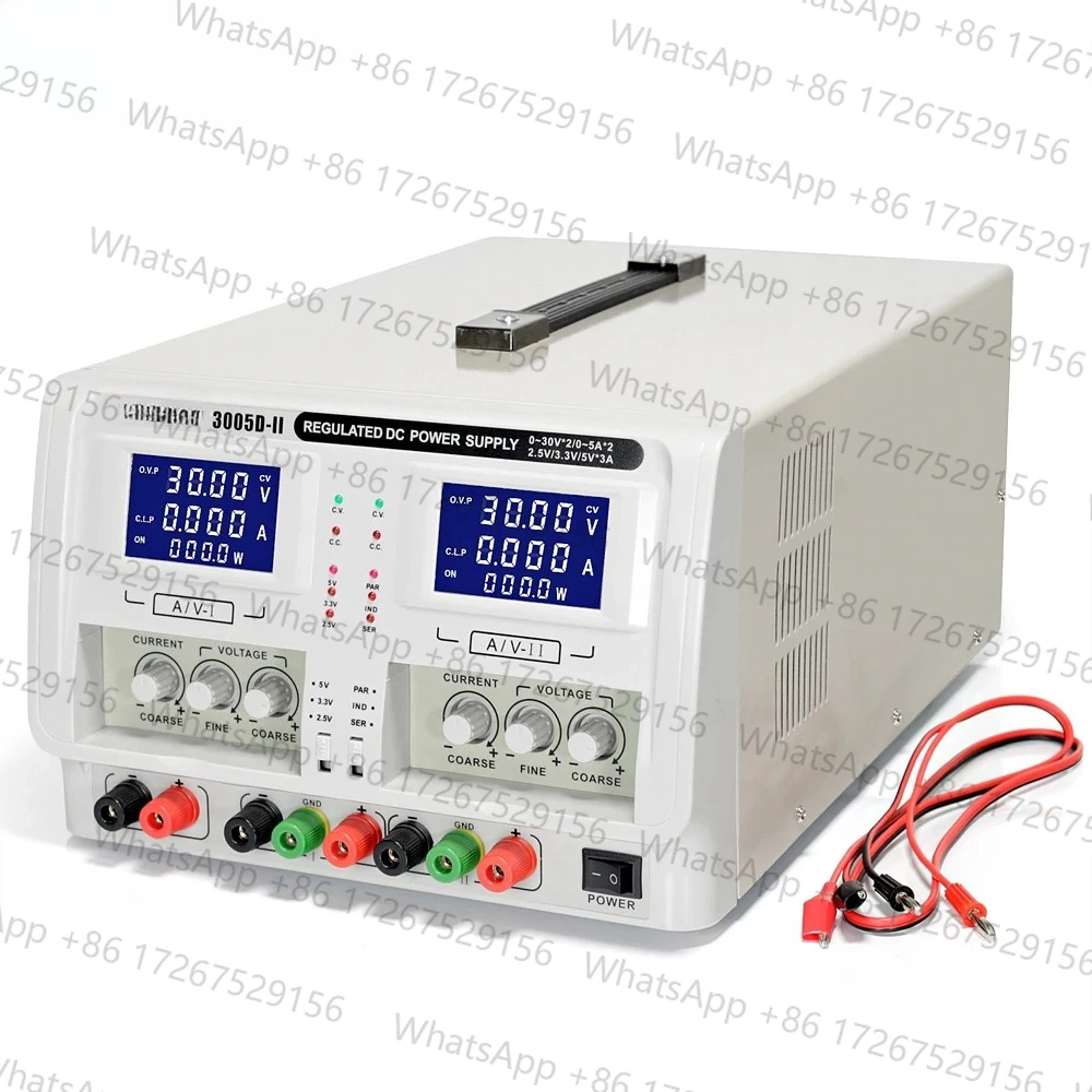 3005D-II Regulator Laboratory DC Power Supply Dual Channel Triple Output 30V 5A Voltage Regulators Power Supply Adjustable