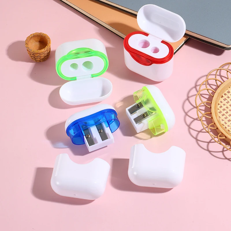 1/4 Pcs Dual Holes Eyeliner Sharpener, Compact Makeup Pencil Sharpeners, Makeup Pencil Sharpener for Eyeliner Lip Liner Pencils