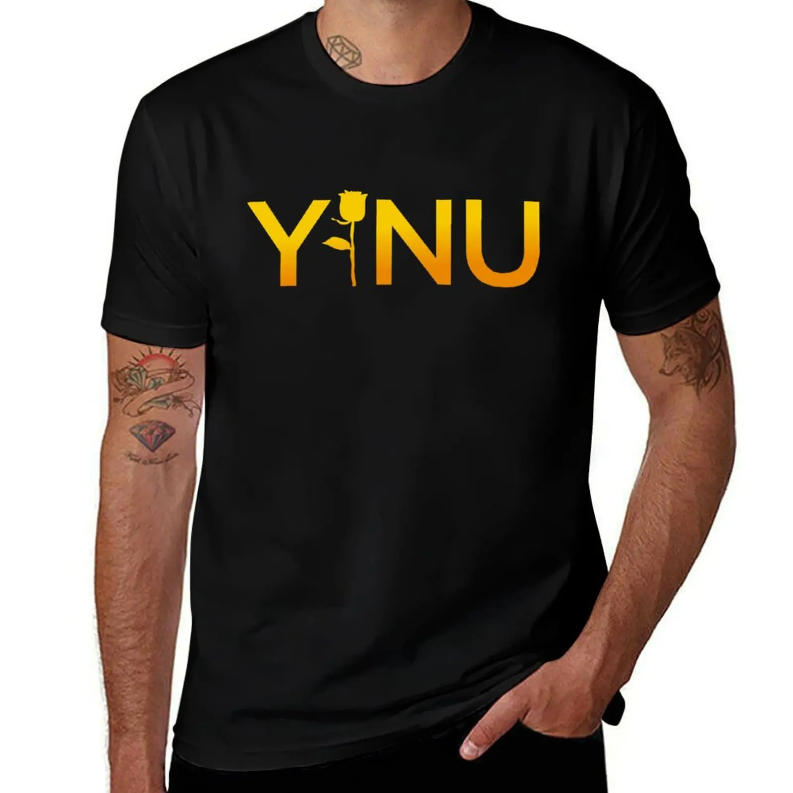 

YINU - golden gradient T-Shirt Casual Graphic Print Tee