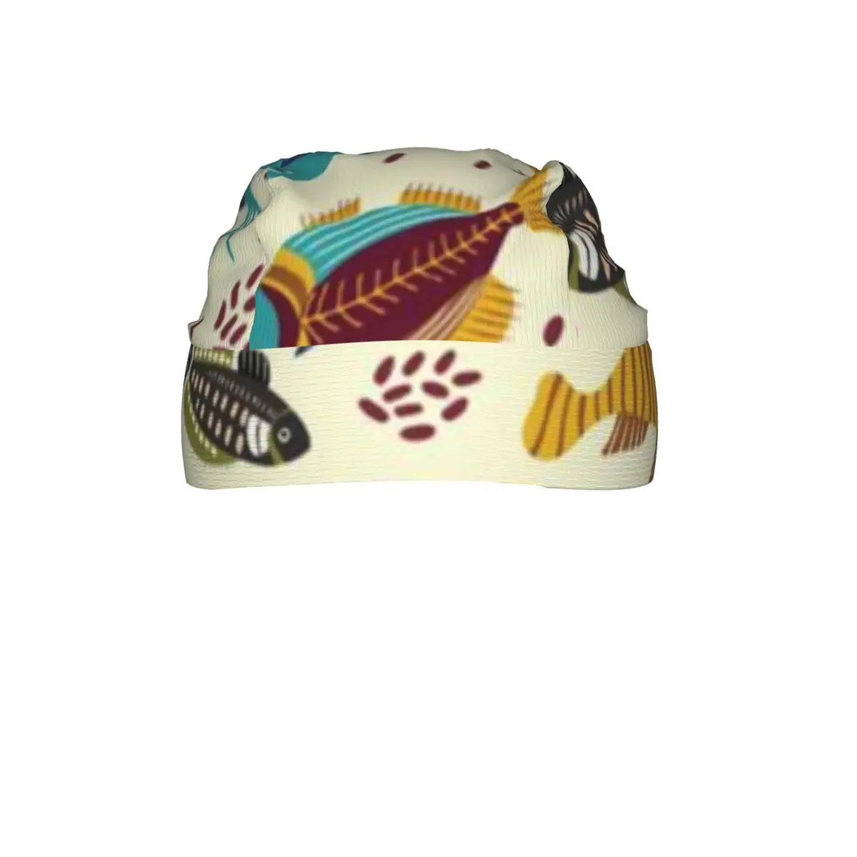 Quick-drying Beanie Pirate Hat Colorful Fish Flock Pattern Sport Cycling Cap Hiking Camping Head Scarf Bandana Hat