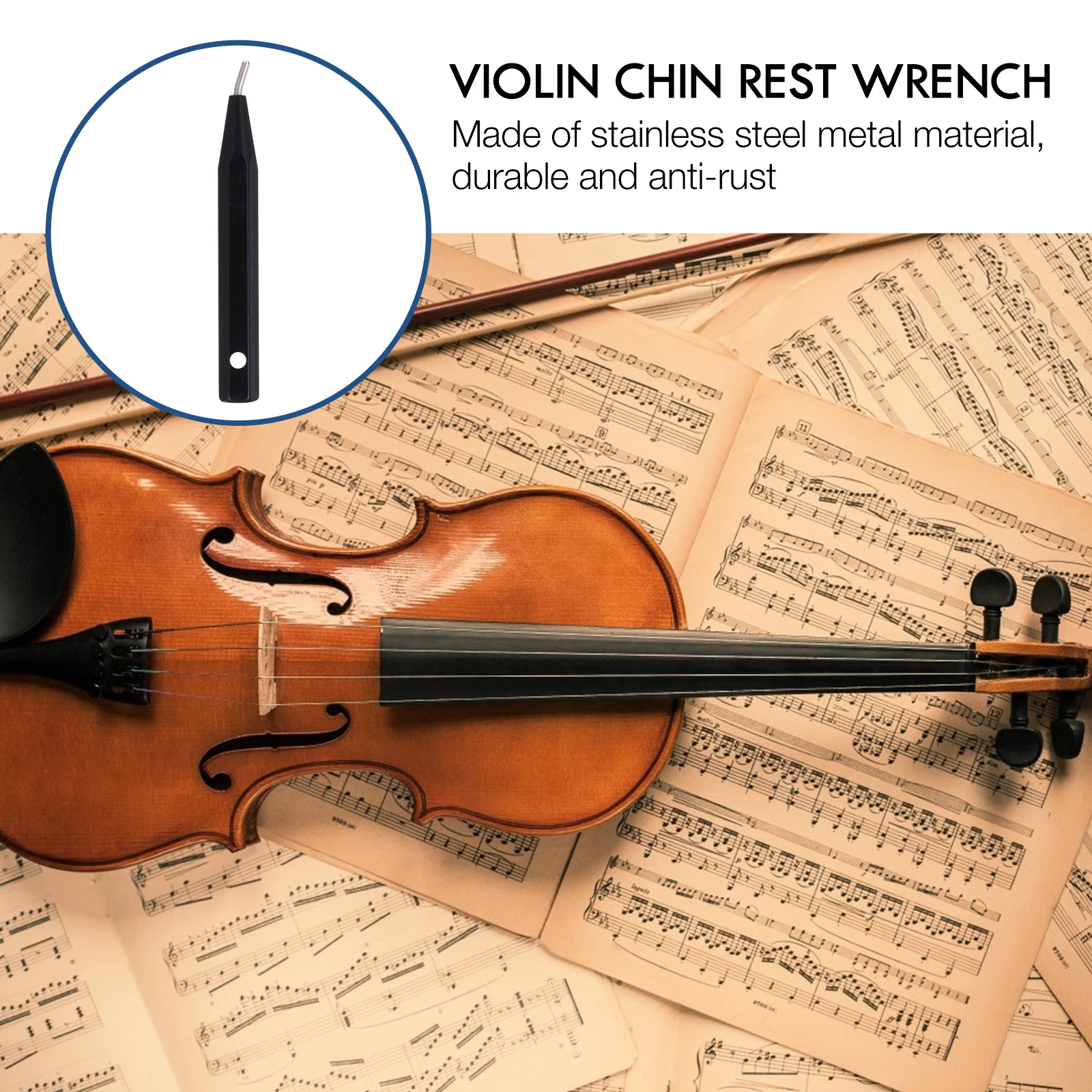

Portable Lightweight Violin Chin Rest Wrench Durable Metal Tool for Shaft Screwdriver and Repair Violin Chin Rest Wrench
