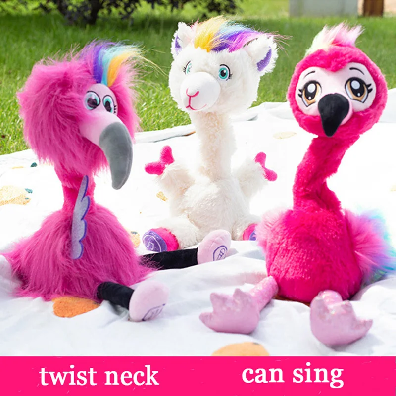 

Electric Dancing Flamingo Doll SingingTalking With Sound Flamingo Stuffed Animals Toy Interactive Plush for Kids Holiday Gifts