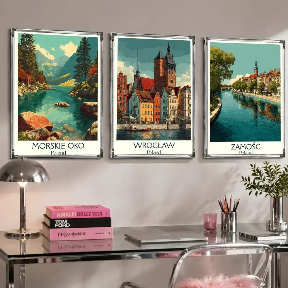 art R-Retro Poland Podhale Kocie Gory Local Poster Self Adhesive Wall Decor Waterproof Removable for Bedroom Living Room barGift