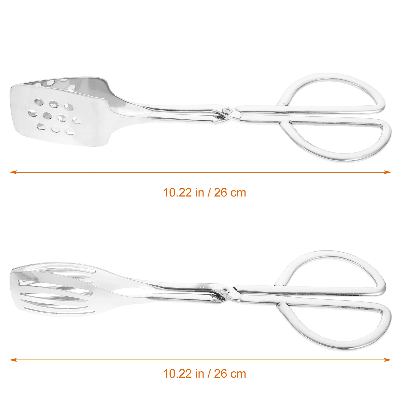 

2PCS Stainless Steel Scissors Style Bread Clip Salad Tongs Food Serving Tool for Buffet Barbecue Kitchen Party