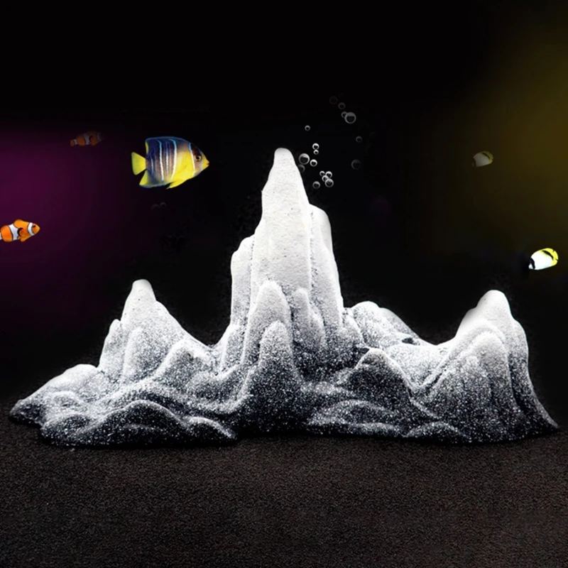 

Aquariums Landscape Rockery Snow Rockery House Mountain Statue for Aquariums