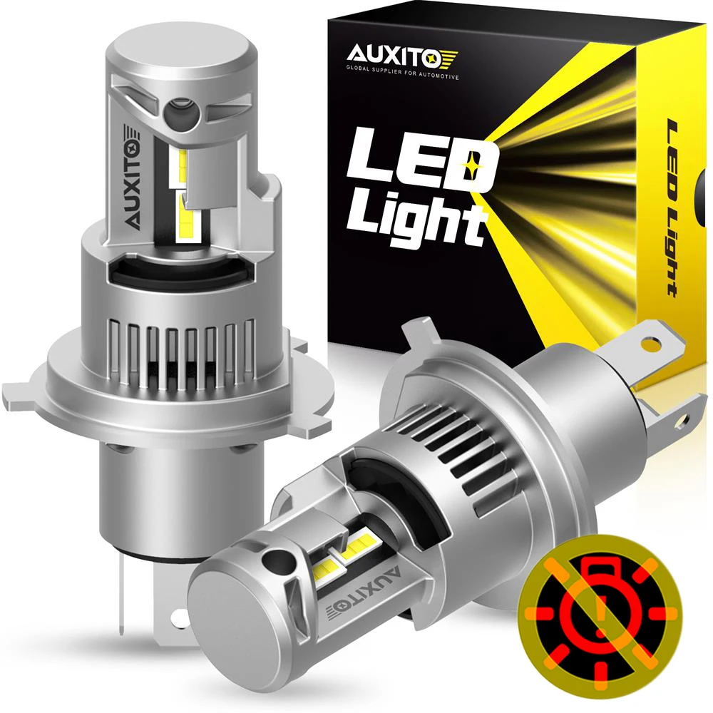 AUXITO 2Pcs 20000LM 100W Super Bright Turbo LED H4 9003 HB2 LED Headlight Bulb CSP With Canbus High & Low Beam H4 LED Headlamp