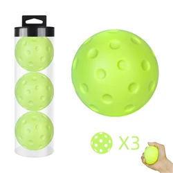 Quiet Foam Pickleballs for Indoor or Outdoor Practice Pickleball Balls with Exact Real Ball Bounce 3 Pack Green & Yellow Color