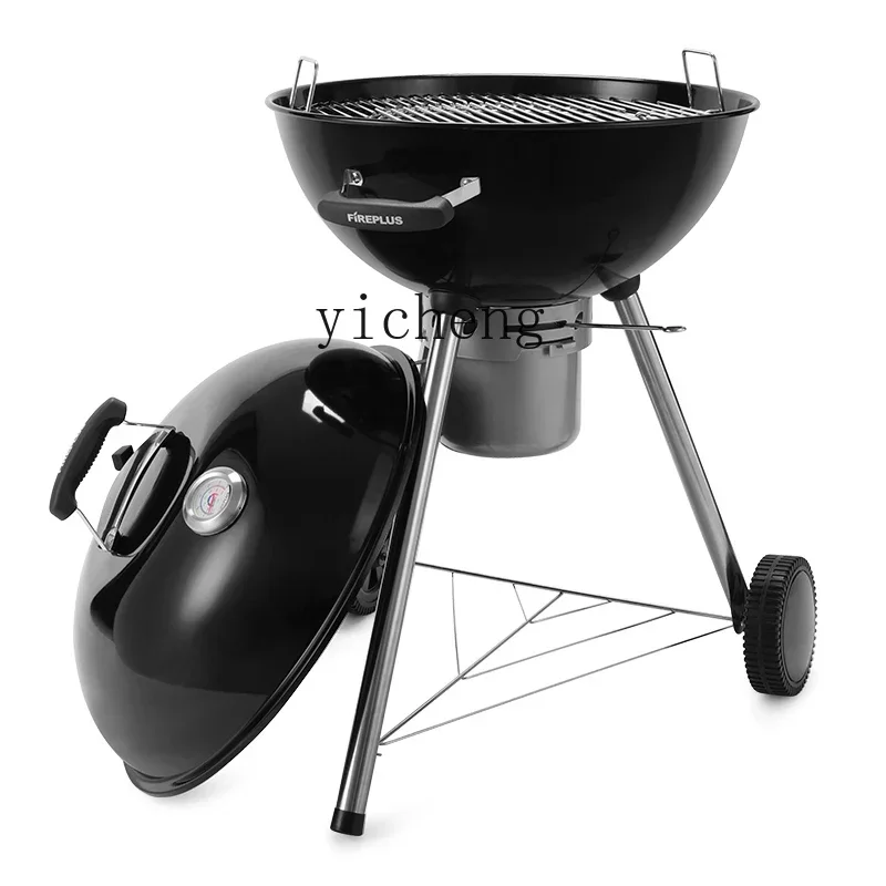 

BBQ Grill Household Villa Outdoor Round Apple Braise Grill American BBQ Garden