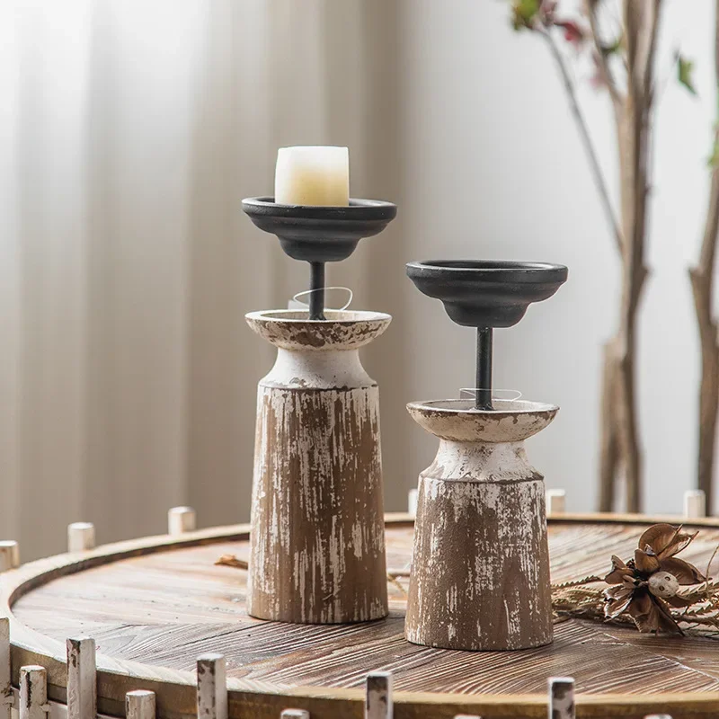 Homestay home decoration retro candle candle holder ornament