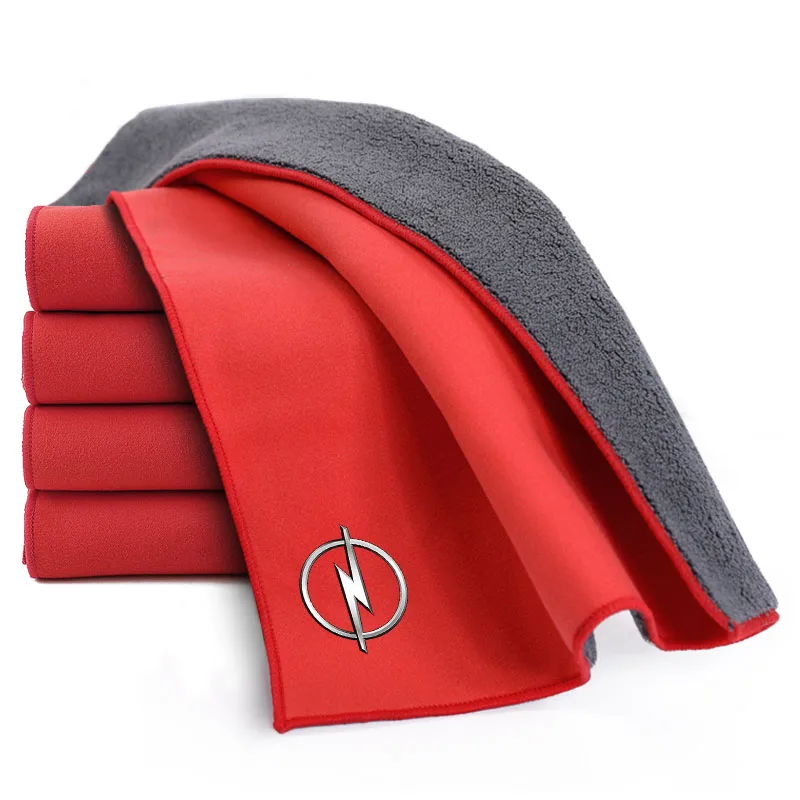 Car Logo Suede Clean Leather Cloth Motorcycle Washing Towel For Opel Adam Ampera Corsa Insignia Karl Rocks-e Astra New Energy