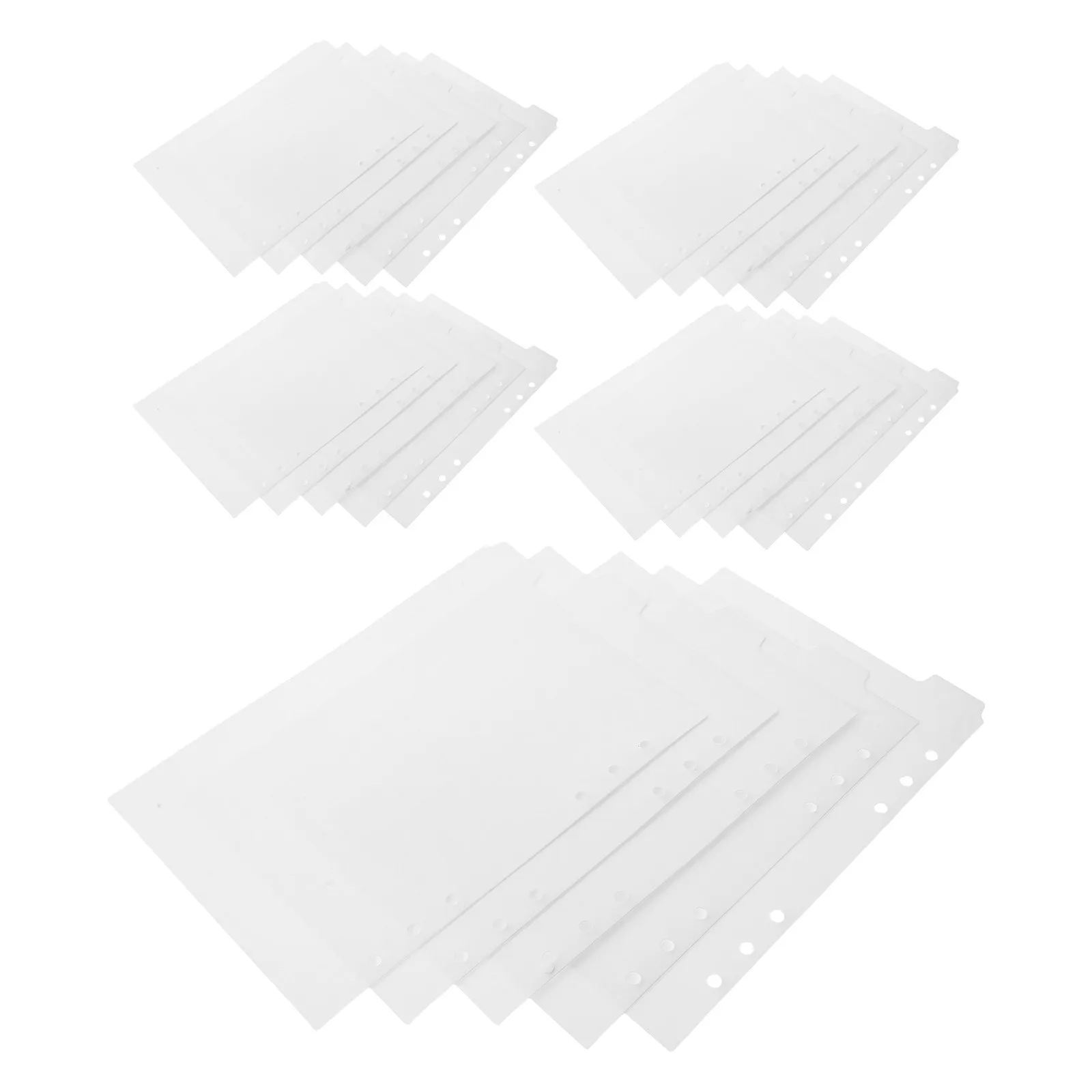 25Pcs A5 Binder Dividers PP Removable Tabs Loose Leaf Notebook Inserts Office School File Organizer Page Tabs Notebook Dividers