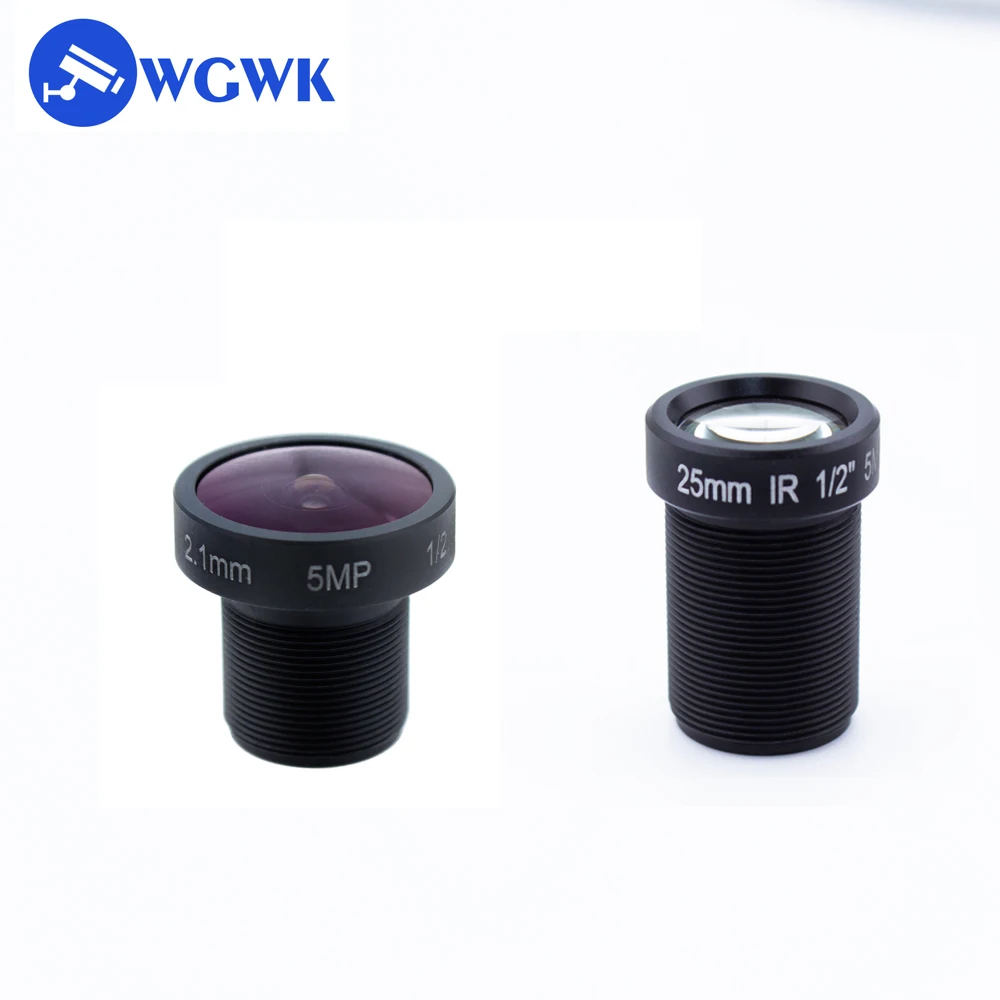 WGWK High Quality 2.1mm 25mm CCTV Lens HD 5.0 Megapixel 1/2"  Fixed Focus M12 Lens for Surveillance Network Camera