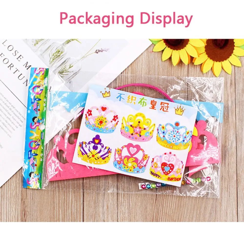 Cute Party Decorations Children's Party Hats Non-woven Handmade Crown Hat DIY Crafts Gifts Princess Headwear