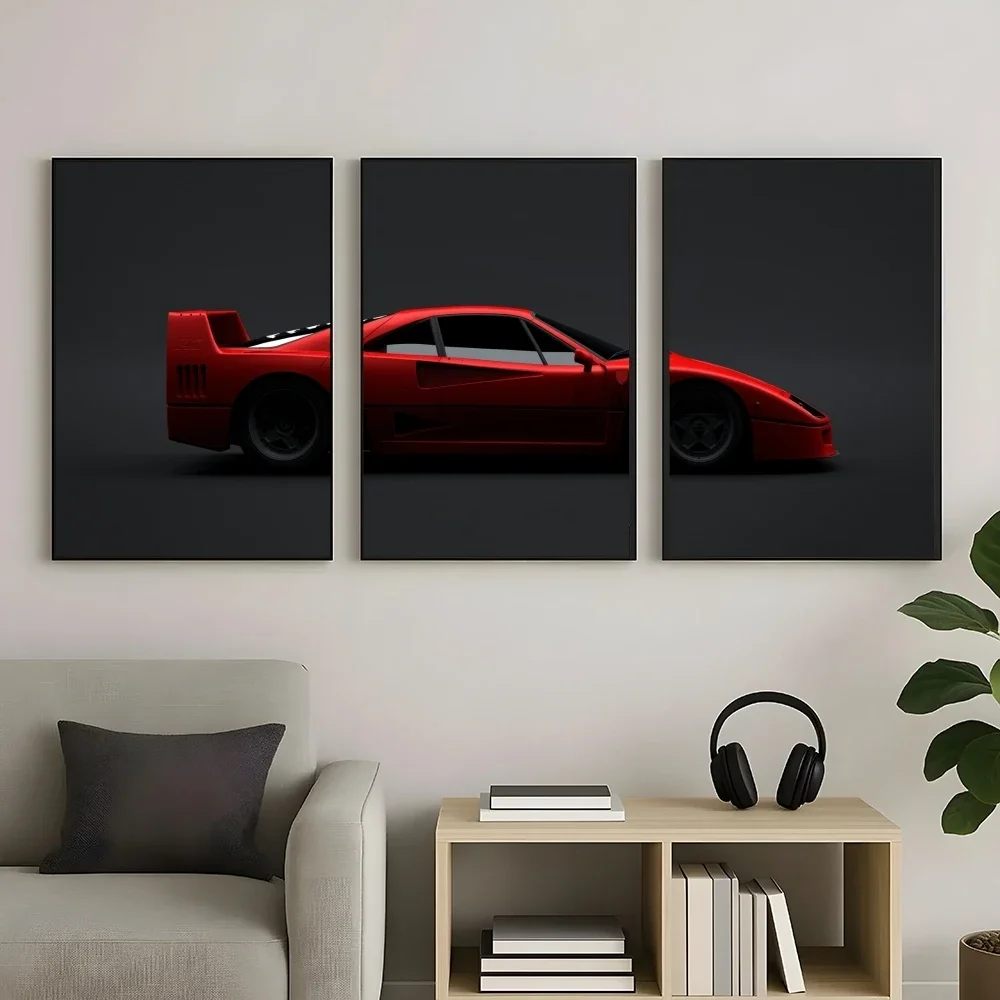 Classic Sports Car Design F40 HD Linen Canvas Poster Wall Art Prints for Living Room Bedroom Office Home Decoration Gift