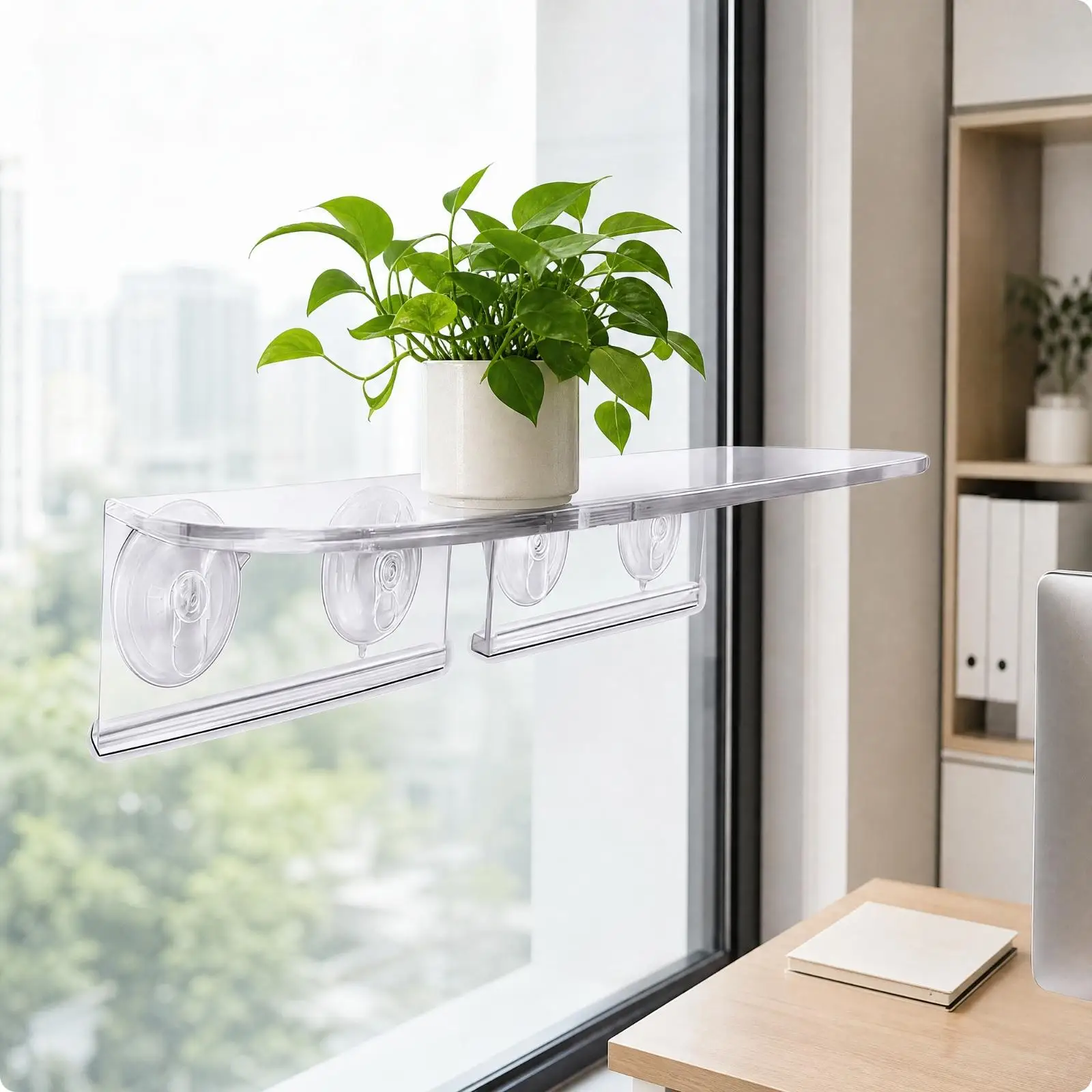 Window Plant Shelf Minimalist Window Planter Shelf Sturdy for Apartment Dwellers