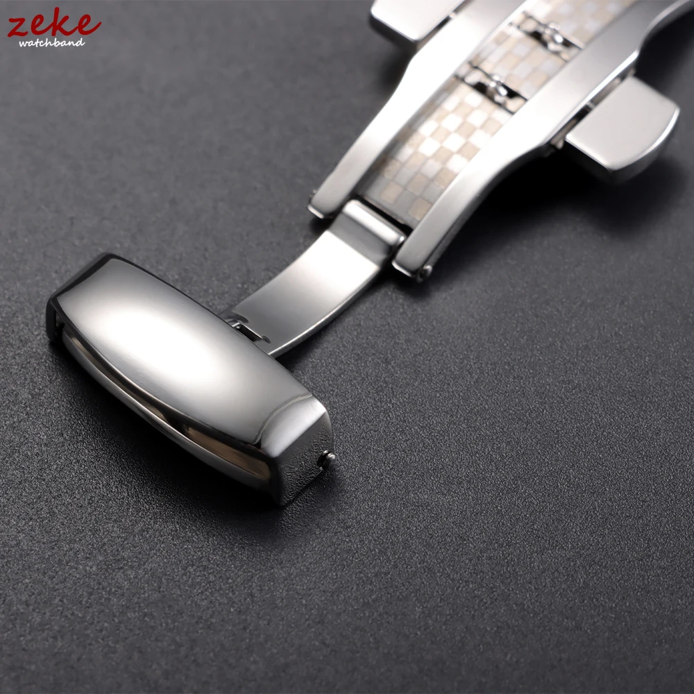 Stainless Steel Butterfly Buckle 12mm 14mm 16mm 18mm 20mm 22mm Watch Band Buckles Polished Button Watchbands Clasp Accessories