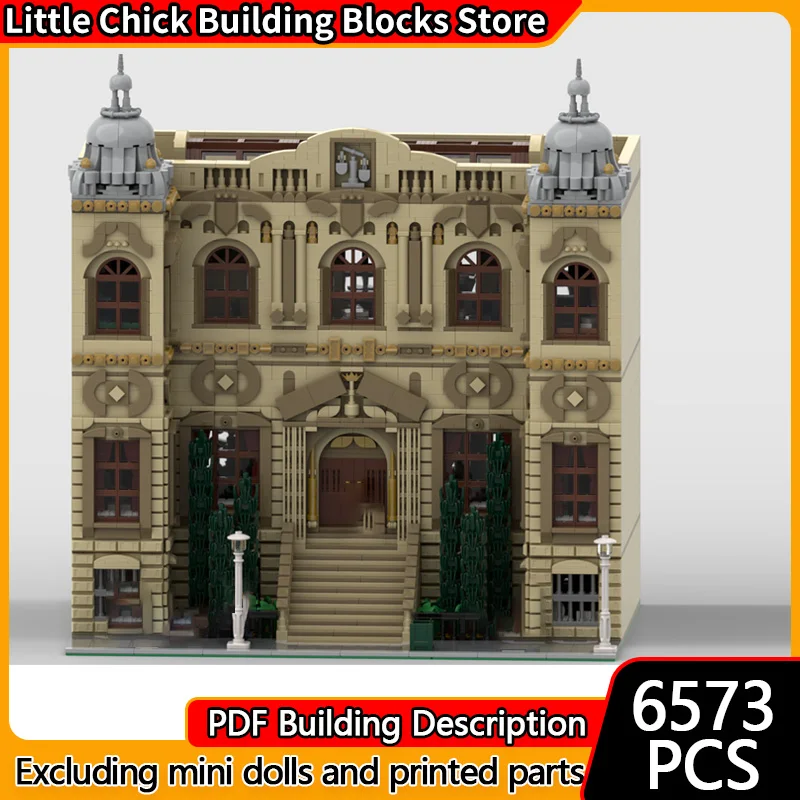 

City Street View Model MOC Building Bricks Royal Courthouse Modular Technology Children Holiday Gifts Assemble Toys Suit