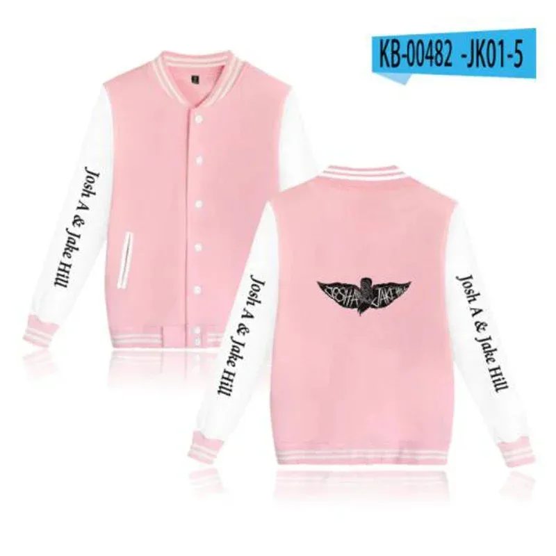 Josh A & Jake Hill Zip Up Baseball Uniform Men's Jackets Streetwear Hip Hop Hoodie Harajuku Sweatshirt Casual Sportswear