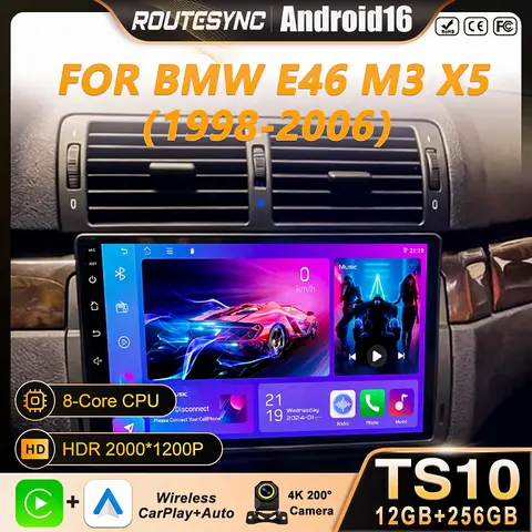 Android 16 Car Radio For BMW E46 M3 X5 1998-2006 Multimedia Video Player GPS 4G Carplay Auto Stereo RDS DSP DVD Head Unit WIFI
