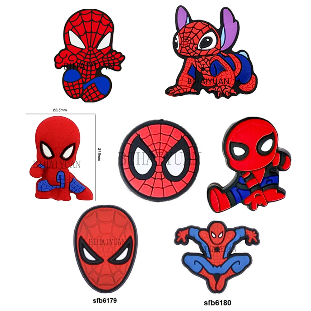 Grânulos de silicone para mordedor, super hero, spiderman focal, grau alimentício, para corrente de chupeta, 10pcs