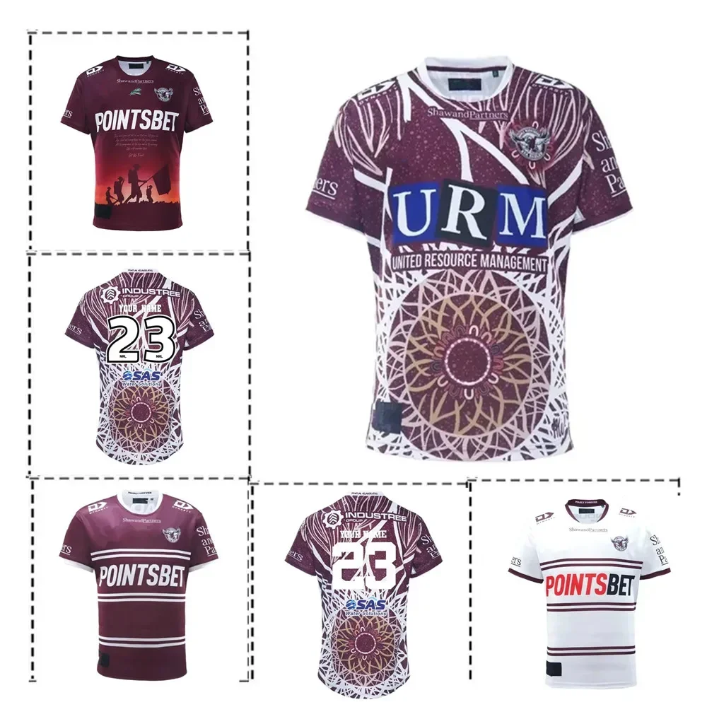 

2023 Manly Sea Eagles Anzac / Home / Away / Indigenous Mens Rugby Jersey Size:S-5XL（Print Custom Name Number）