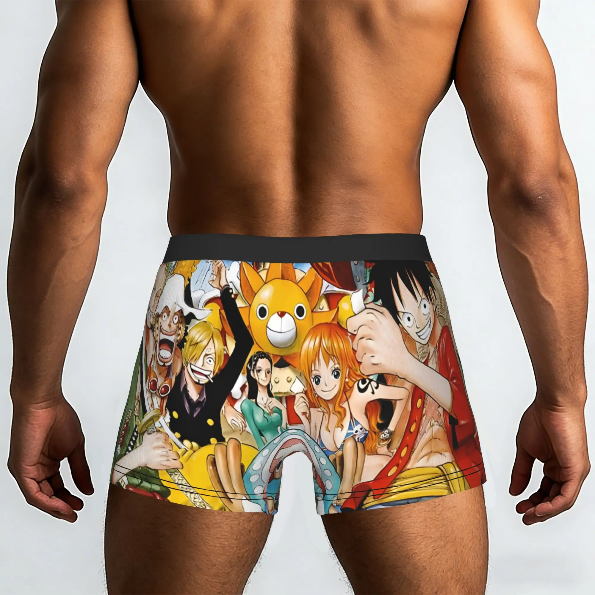 One Piece 2 One Piece Underpants Homme Panties Man Underwear Print Shorts Boxer Briefs