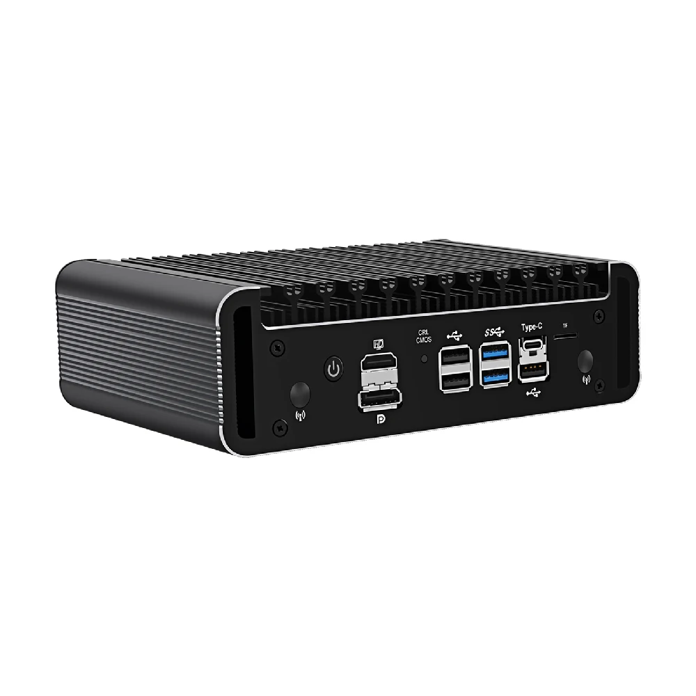 Urządzenie HUNSN Micro Firewall, Mini PC, pFsense, Microtik, OPNsense, VPN, Router PC, Intel Core I3/I5, RJ24,6LAN, HDMI, DP, USB3.2, Type-C