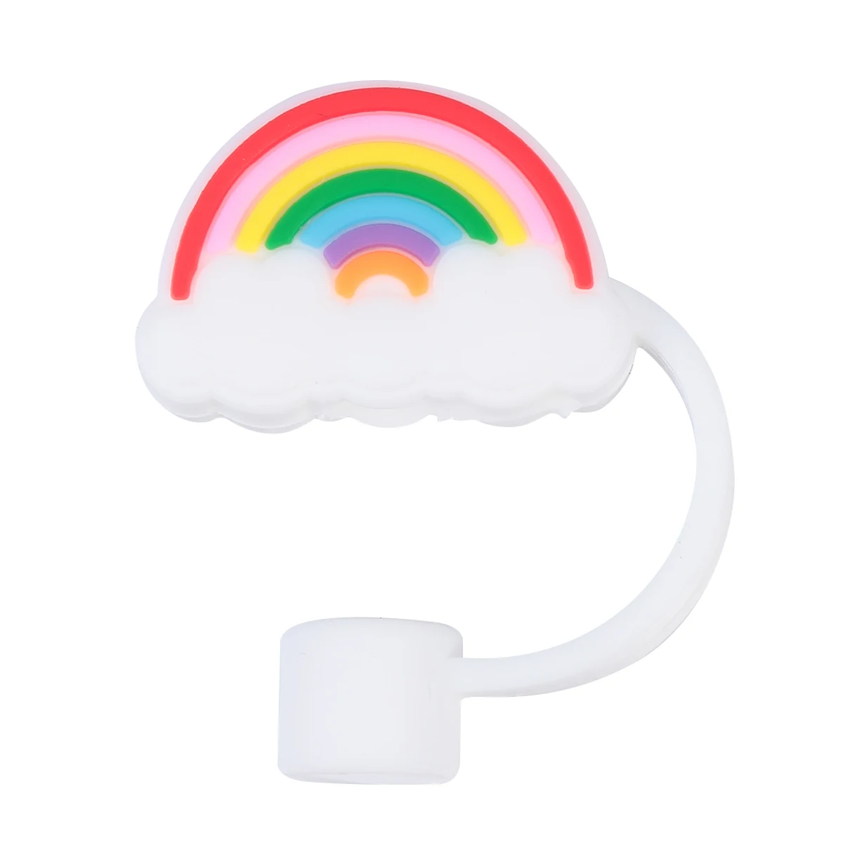 

1pc Creative Rainbow Silicone Straw Covers Dust-Proof Leak-Proof Airtight Seal For 6-8Mm Straws Easy Clean Outdoor Use Bar